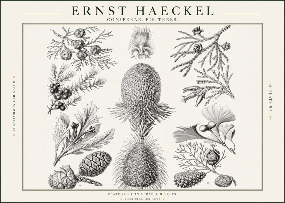 Ernst Haeckel Coniferae. Fir Trees. No1 - Plakát