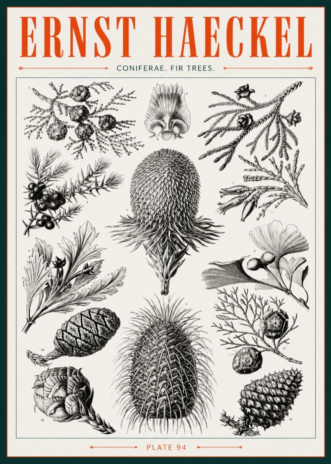 Ernst Haeckel Coniferae. Fir Trees. No3 - Plakát