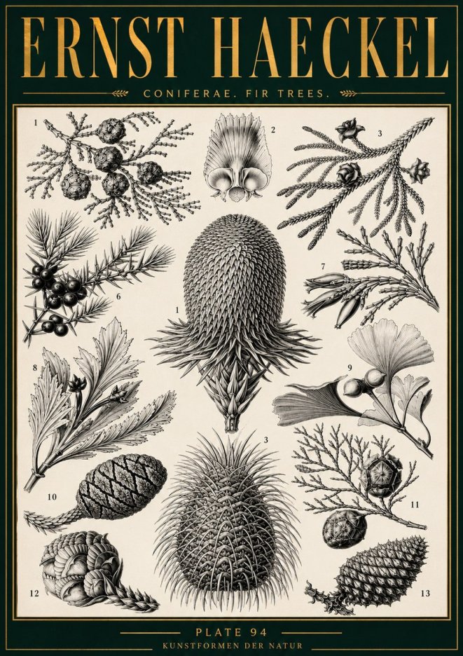 Ernst Haeckel Coniferae. Fir Trees. No4 - Plakát
