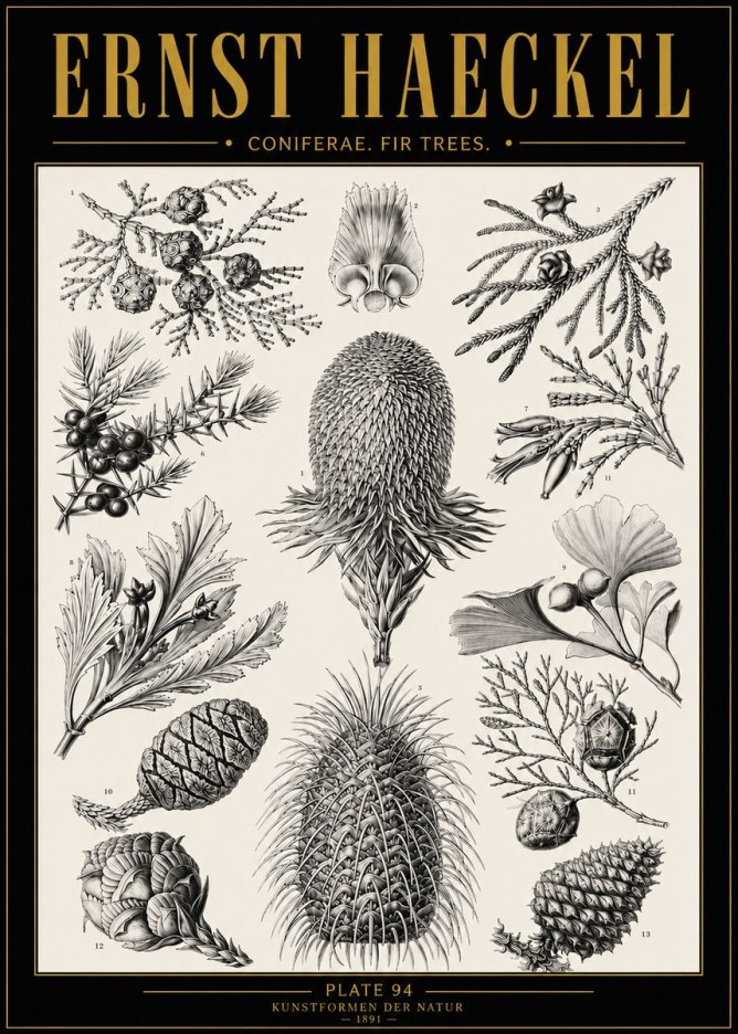 Ernst Haeckel Coniferae. Fir Trees. No5 - Plakát