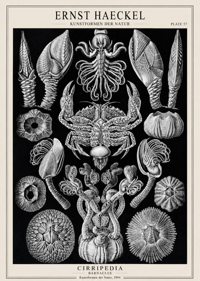 Ernst Haeckel Cirripedia Barnacles No1 - Plakát