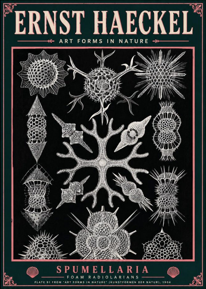 Ernst Haeckel Spumellaria No6 - Plakát