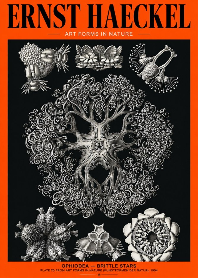 Ernst Haeckel Ophiodea - Brittle Stars II No2 - Plakát