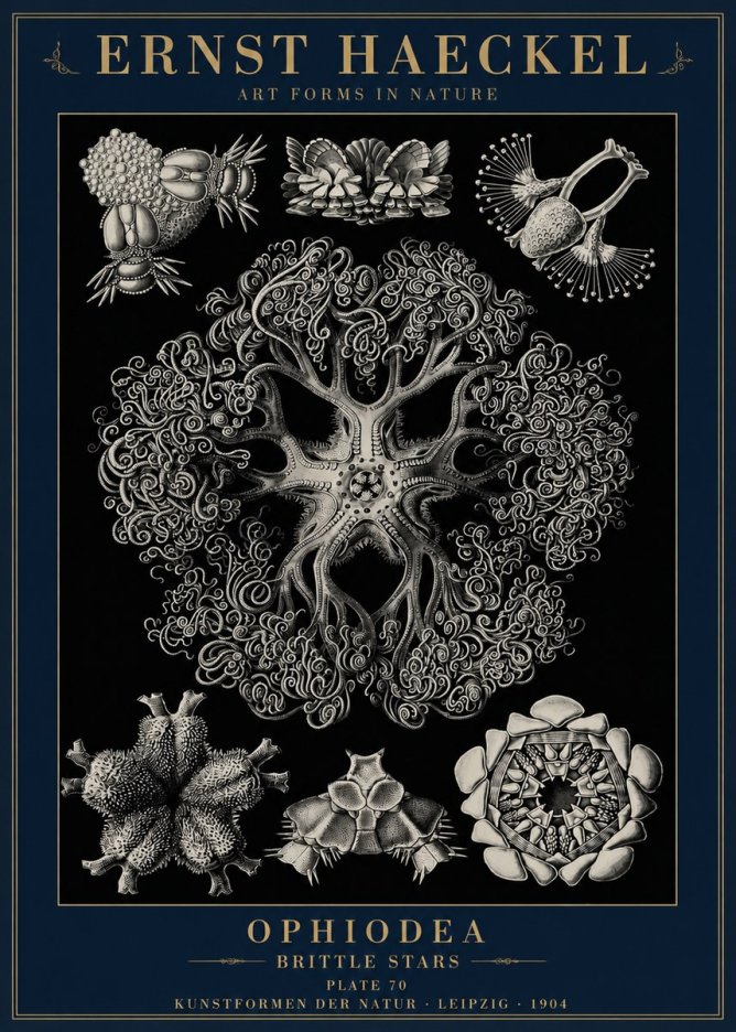 Ernst Haeckel Ophiodea - Brittle Stars II No6 - Plakát