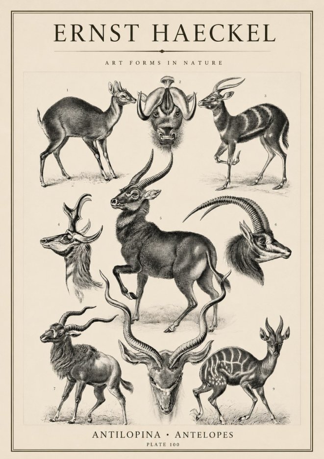 Ernst Haeckel Antelopes No4 - Plakát