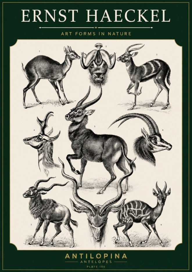 Ernst Haeckel Antelopes No5 - Plakát