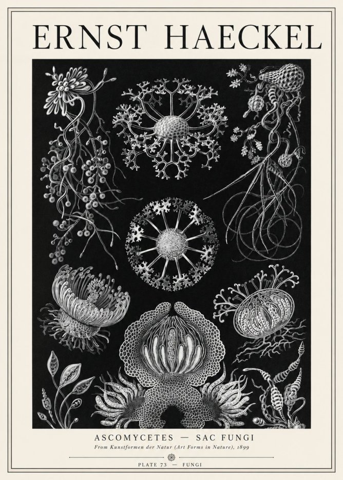 Ernst Haeckel Ascomycetes — Sac Fungi No1 - Plakát