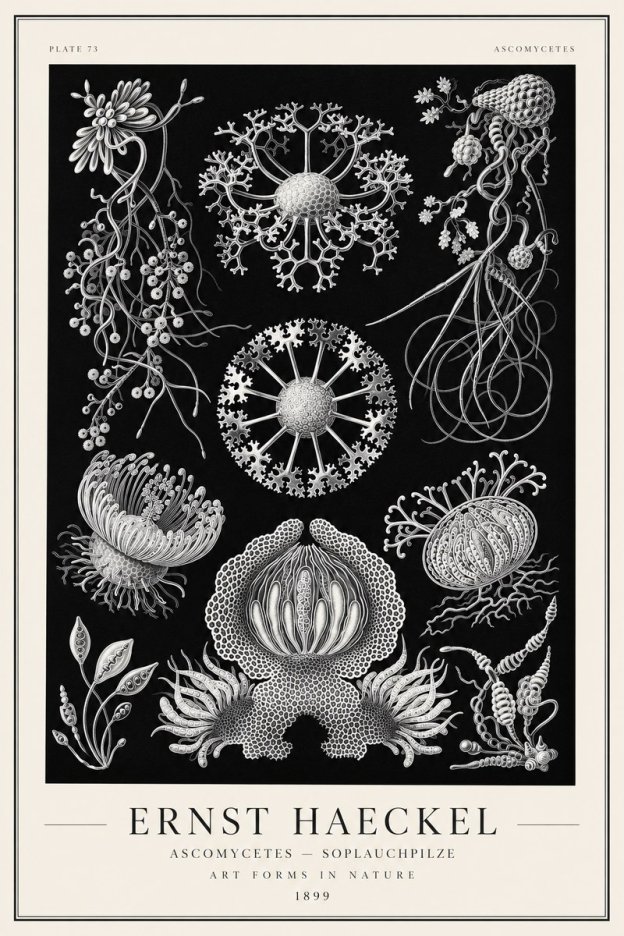 Ernst Haeckel Ascomycetes — Sac Fungi No2 - Plakát