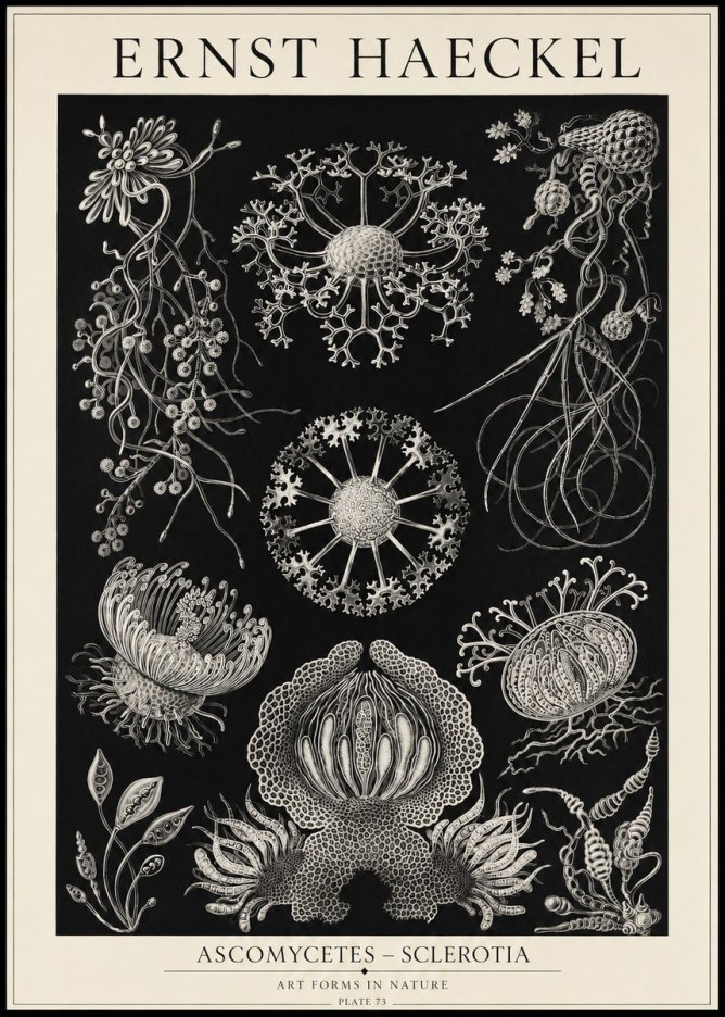 Ernst Haeckel Ascomycetes — Sac Fungi No5 - Plakát