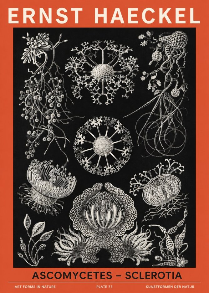 Ernst Haeckel Ascomycetes — Sac Fungi No6 - Plakát