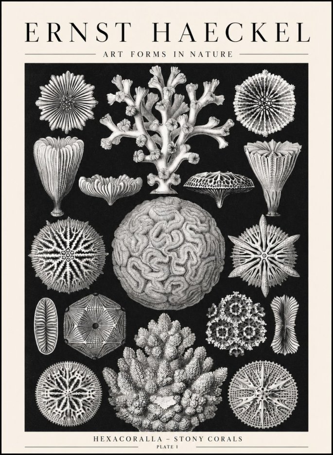 Ernst Haeckel Hexacoralla – Six-rayed Corals No2 - Plakát