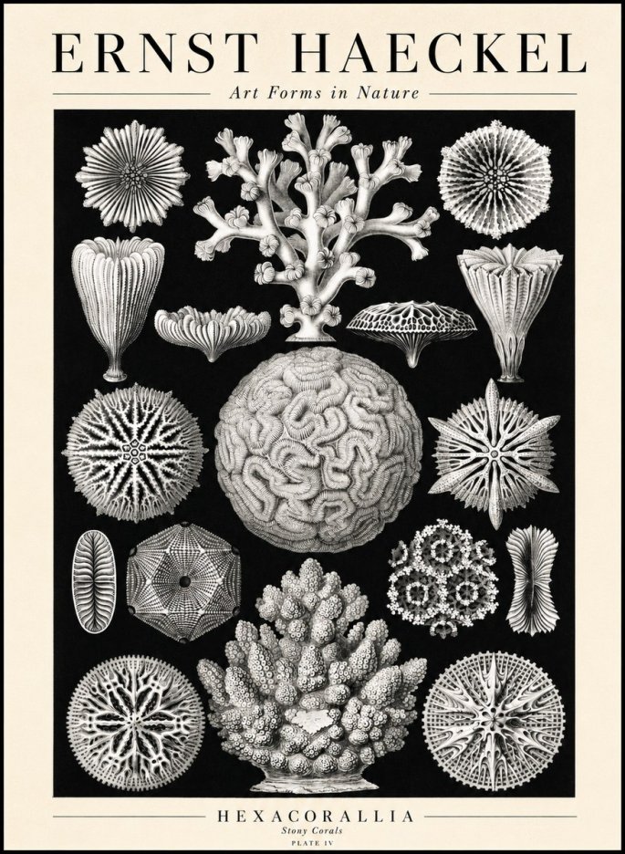 Ernst Haeckel Hexacoralla – Six-rayed Corals No3 - Plakát
