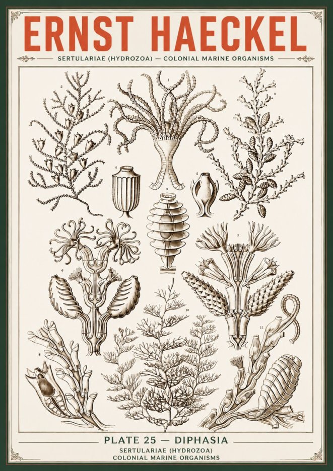 Ernst Haeckel Sertulariidae No6 - Plakát