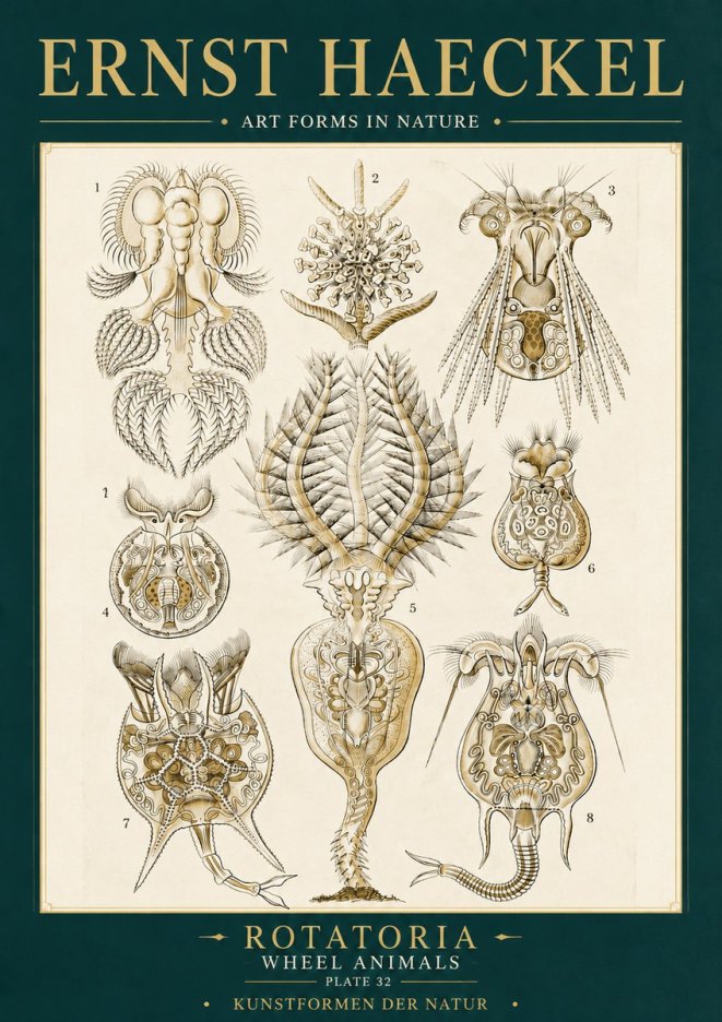 Ernst Haeckel Rotatoria - Wheel Animals No6 - Plakát
