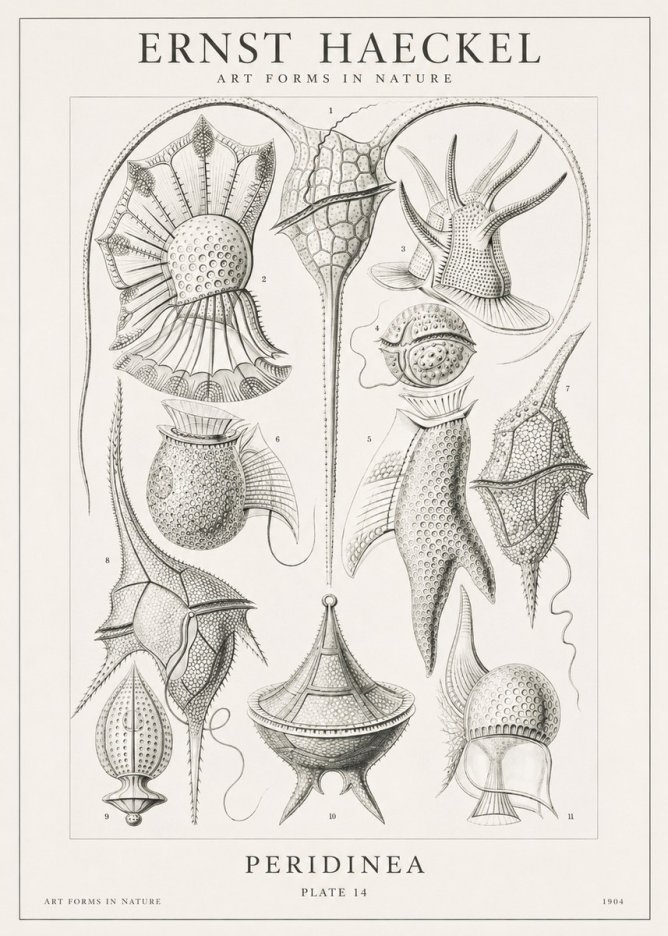 Ernst Haeckel Peridinea No1 - Plakát