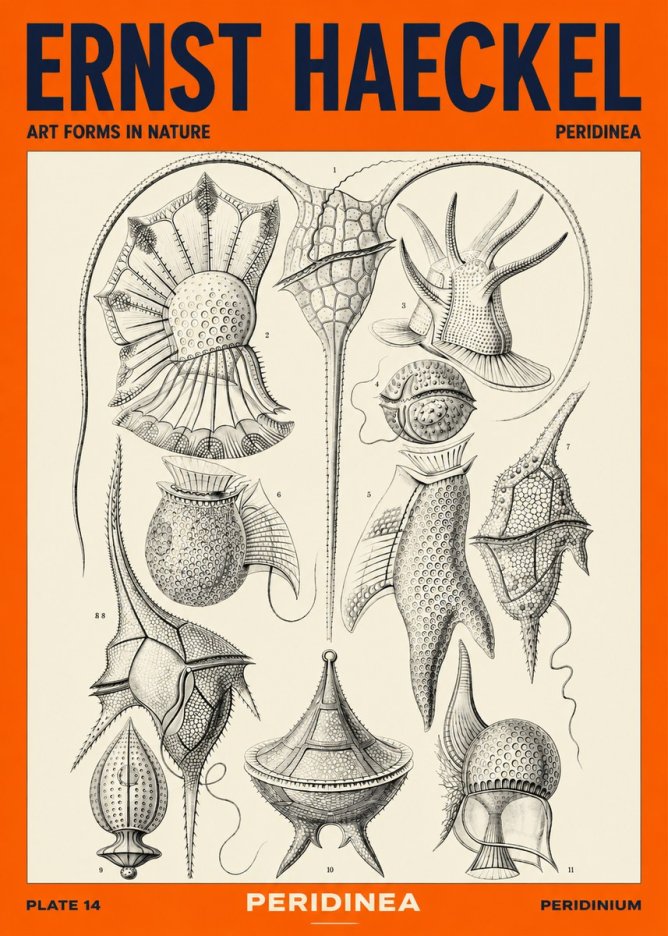 Ernst Haeckel Peridinea No4 - Plakát