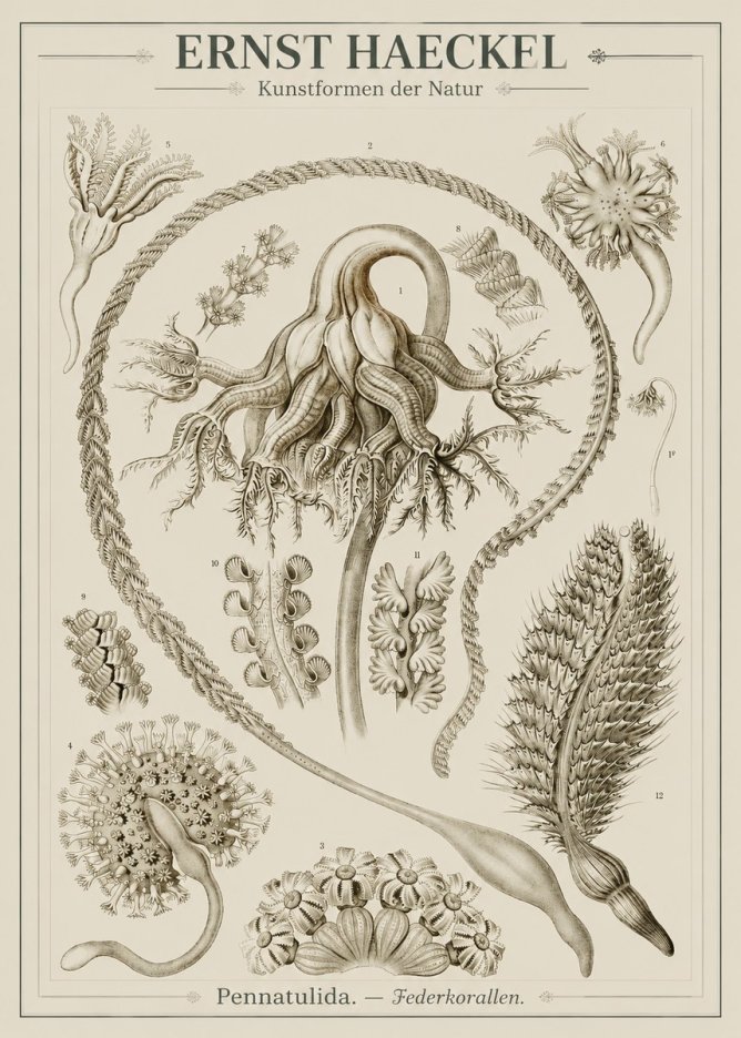 Ernst Haeckel Pennatulida - Sea Pens No3 - Plakát