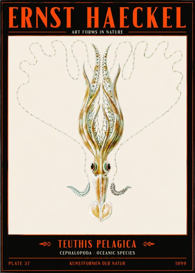 Ernst Haeckel Teuthis Pelagica No2 - Plakát