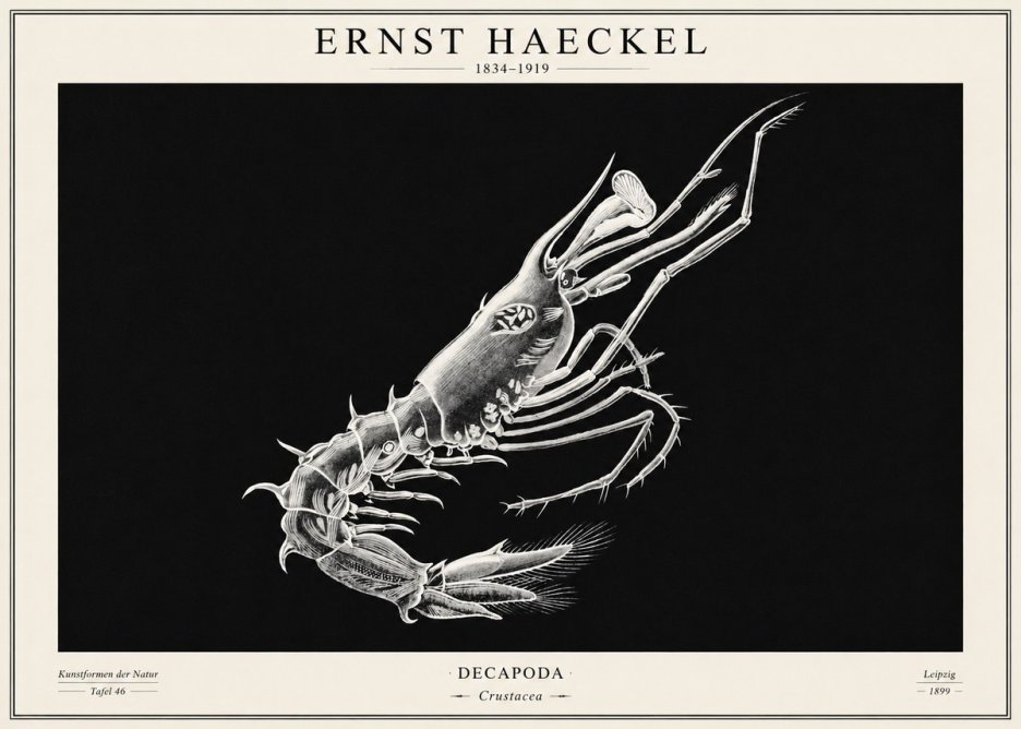 Ernst Haeckel Decapoda the Crustaceans No2 - Plakát