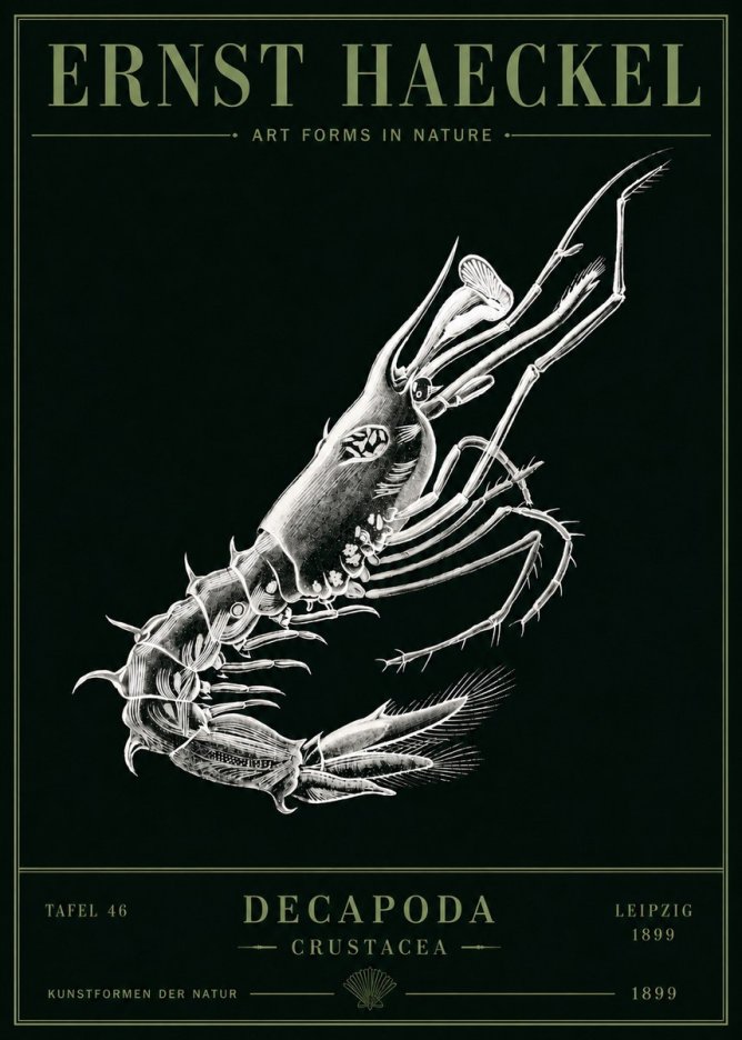 Ernst Haeckel Decapoda the Crustaceans No5 - Plakát