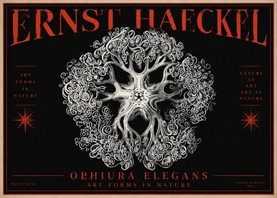 Ernst Haeckel Ophiuroidea Sea Tree - Deep Sea No4 - Plakát