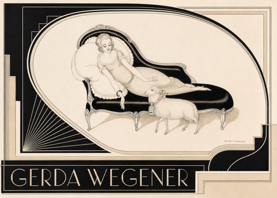 Gerda Wegener Lady with Lamb No2 - Plakát
