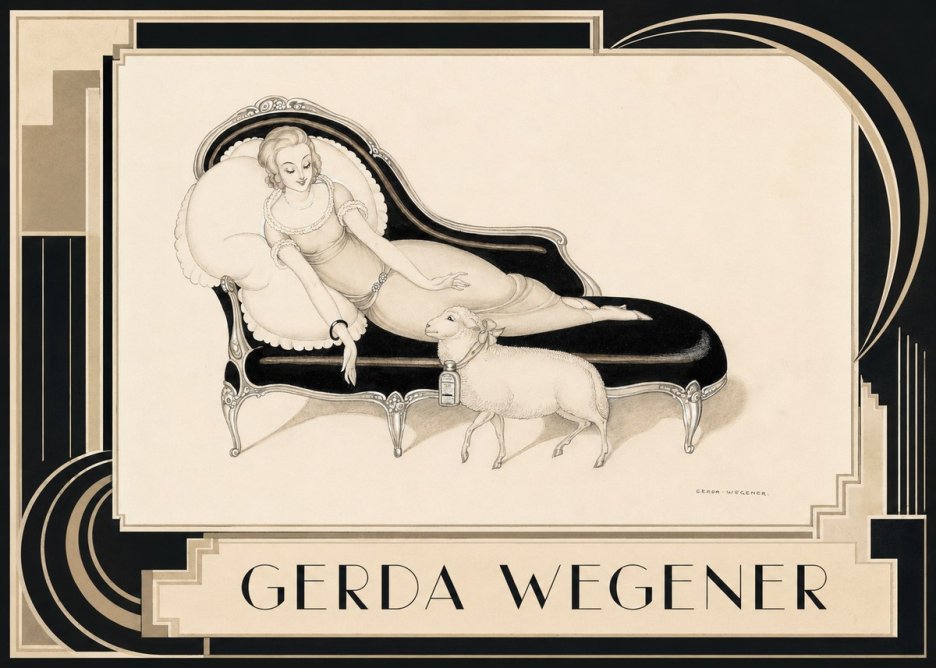 Gerda Wegener Lady with Lamb No5 - Plakát