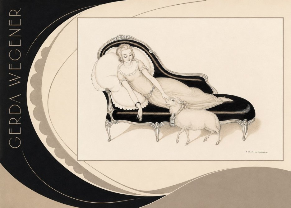 Gerda Wegener Lady with Lamb No6 - Plakát