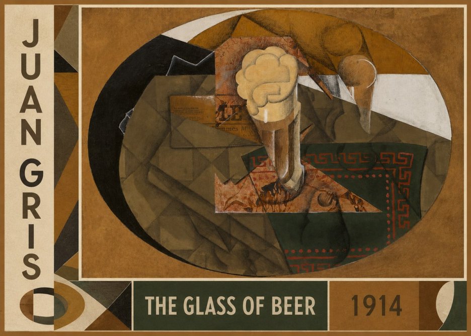Juan Gris The Glass of Beer No3 - Plakát