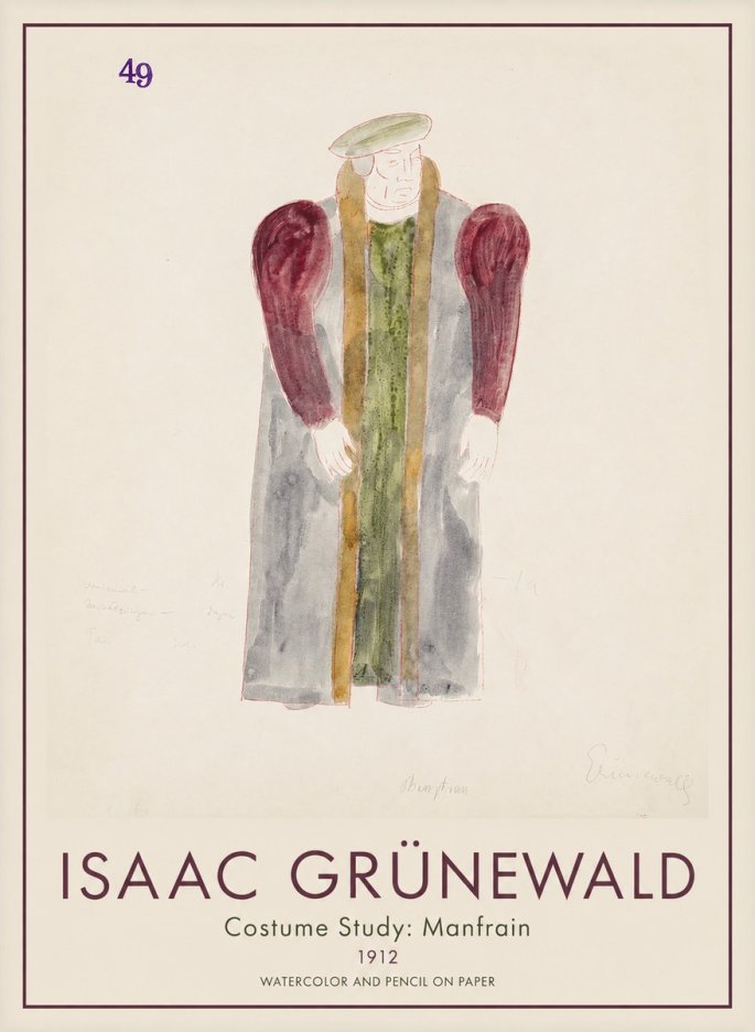 Isaac Grünewald Costume Study: Manfrain No1 - Plakát