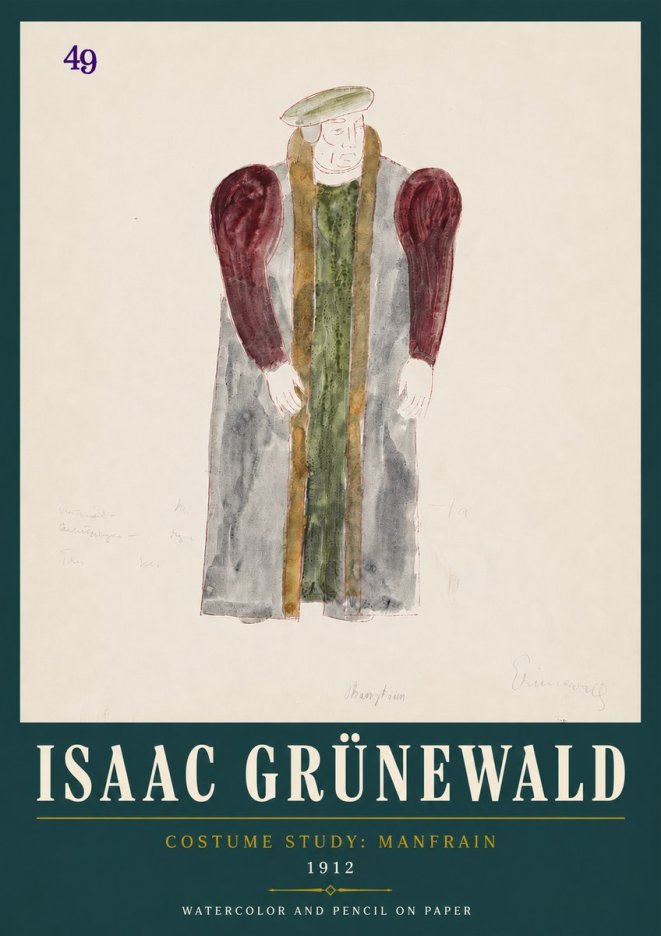 Isaac Grünewald Costume Study: Manfrain No4 - Plakát