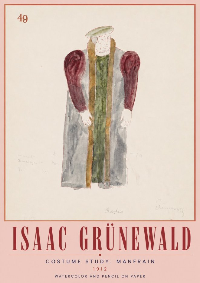 Isaac Grünewald Costume Study: Manfrain No5 - Plakát