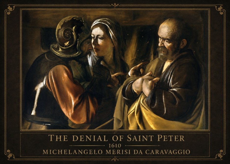 Michelangelo Merisi da Caravaggio The Denial of Saint Peter No1 - Plakát