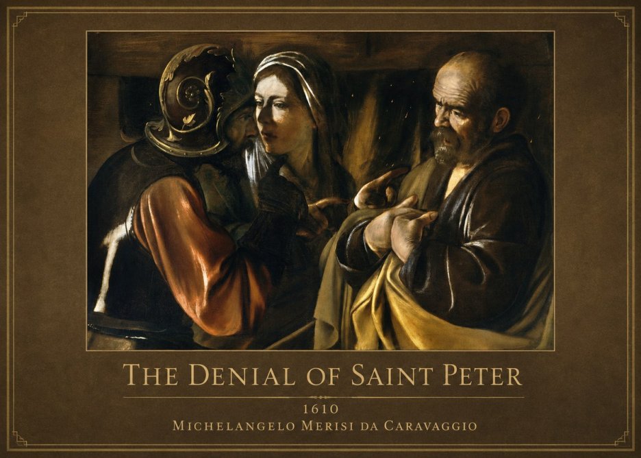 Michelangelo Merisi da Caravaggio The Denial of Saint Peter No6 - Plakát