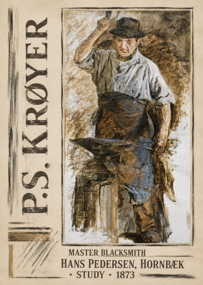 P.S. Krøyer Master Blacksmith Hans Pedersen, Hornbaek · Study · 1873 No2 - Plakát