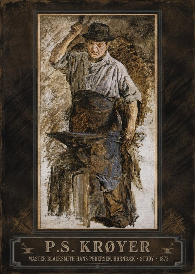 P.S. Krøyer Master Blacksmith Hans Pedersen, Hornbaek · Study · 1873 No5 - Plakát