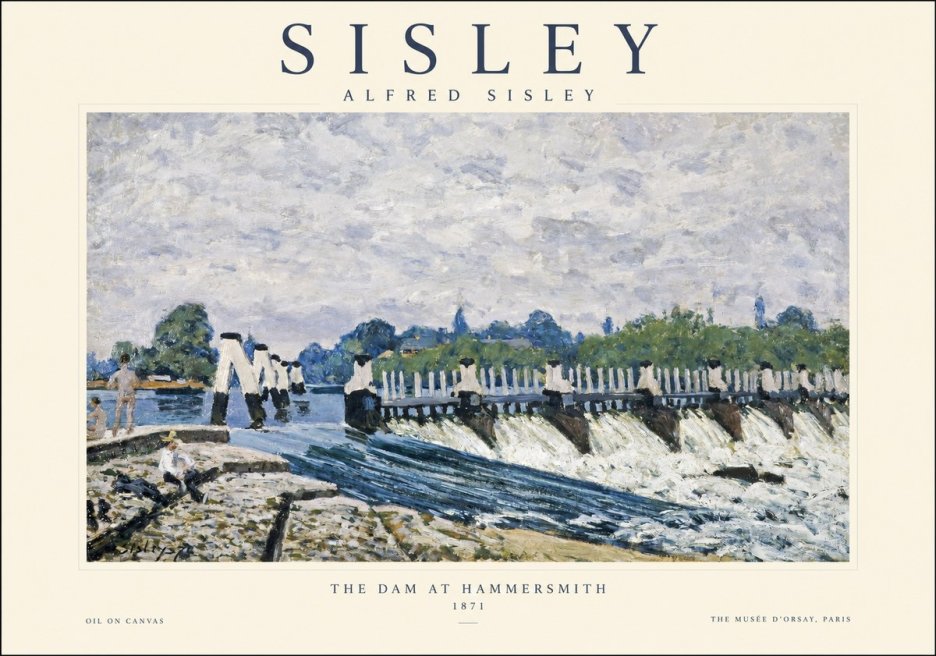 Sisley The Dam at Hammersmith No1 - Plakát