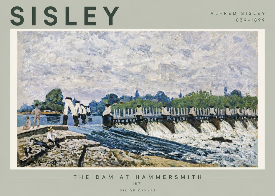 Sisley The Dam at Hammersmith No4 - Plakát