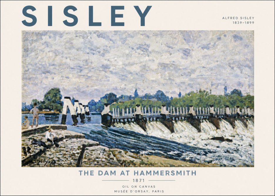 Sisley The Dam at Hammersmith No5 - Plakát