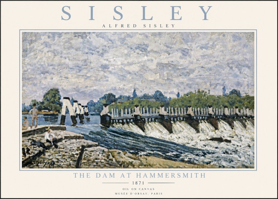 Sisley The Dam at Hammersmith No6 - Plakát