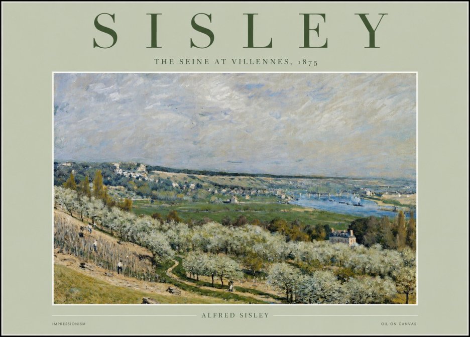 Sisley The Seine at Villennes No2 - Plakát