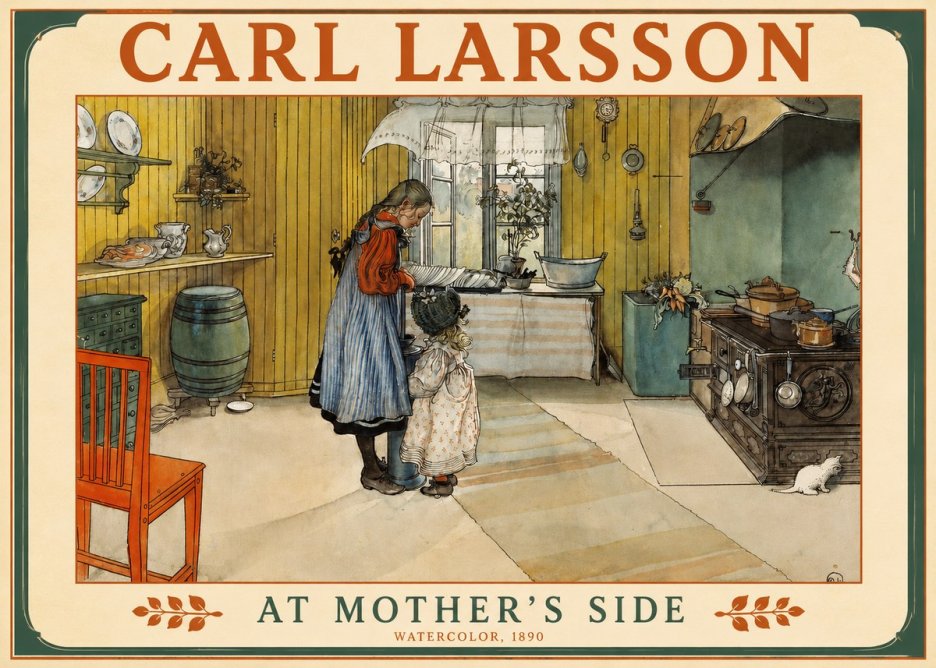 Carl Larsson At Mother's Side No2 - Plakát