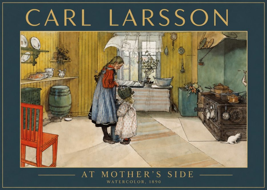 Carl Larsson At Mother's Side No3 - Plakát
