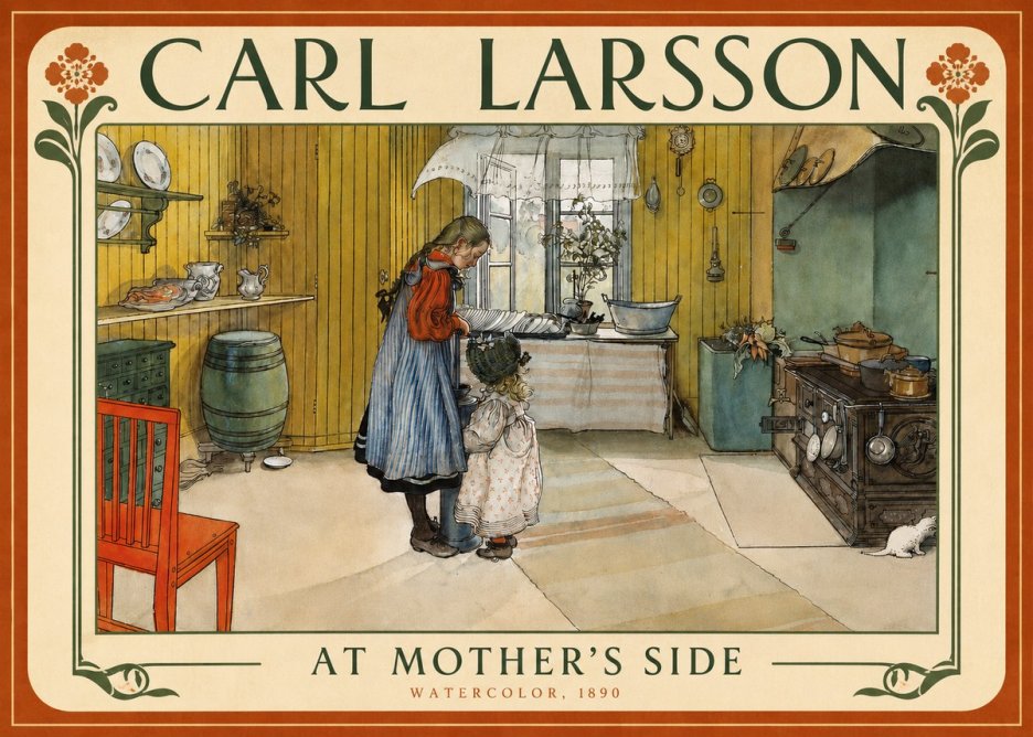 Carl Larsson At Mother's Side No4 - Plakát