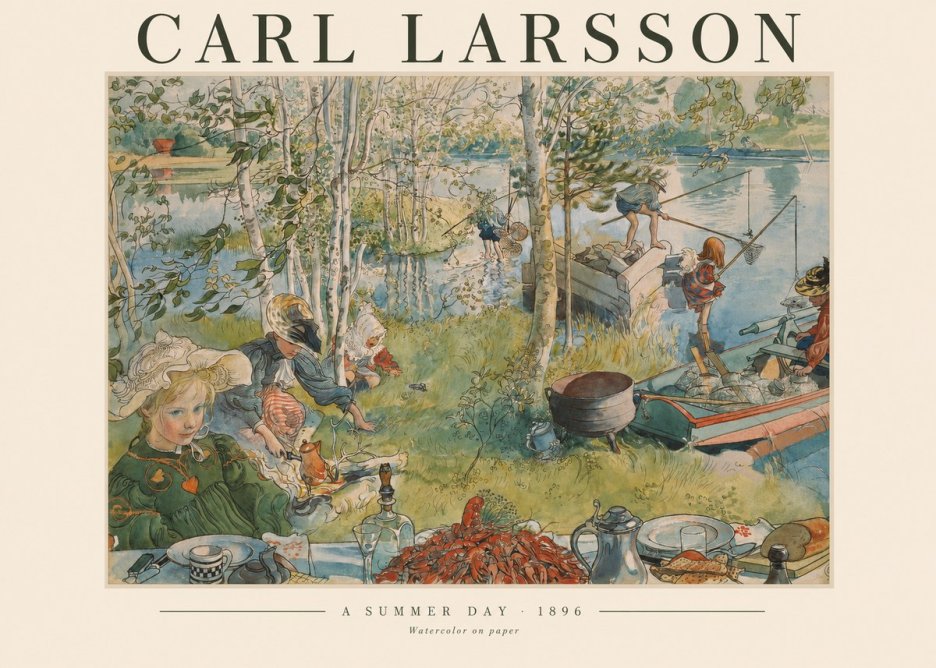 Carl Larsson A Summer Day No1 - Plakát
