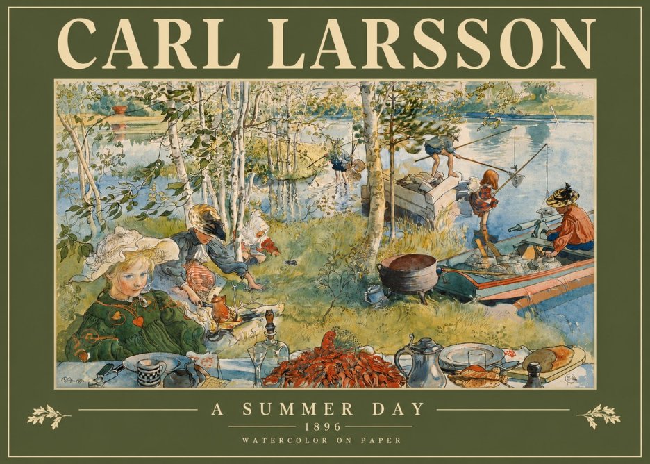 Carl Larsson A Summer Day No3 - Plakát