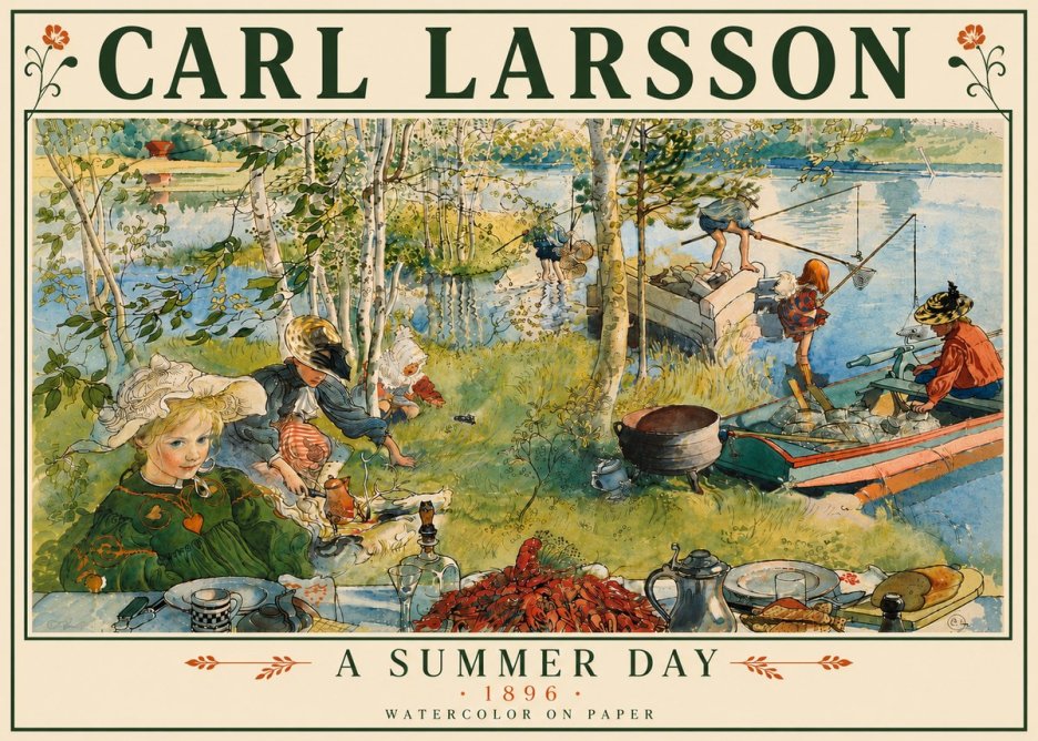 Carl Larsson A Summer Day No6 - Plakát