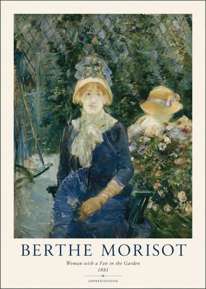 Berthe Morisot Young Woman with a Fan II No2 - Plakát