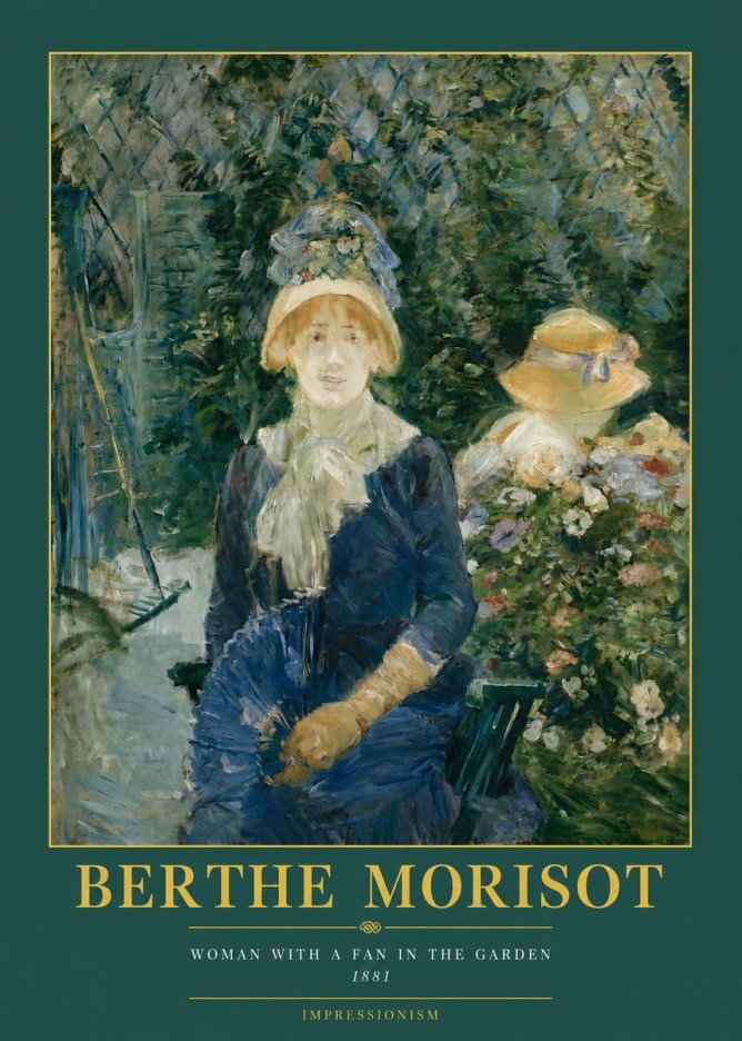 Berthe Morisot Young Woman with a Fan II No3 - Plakát