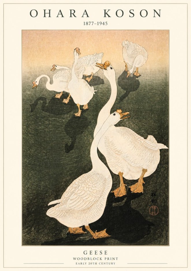 Ohara Koson Geese No1 - Plakát